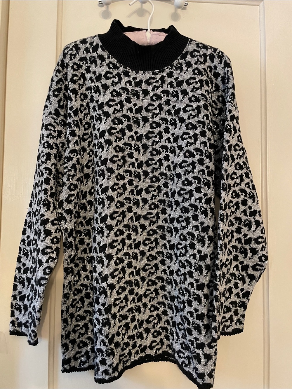 Vintage Paris New York Black and Silver  Knit Sweater